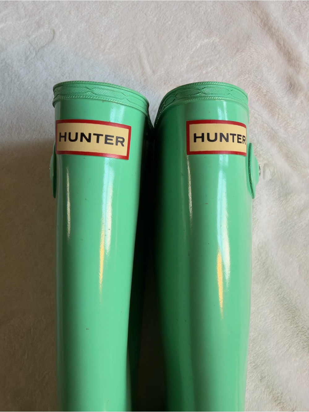 Hunter Original Tall Gloss Rain Boots Green US 4